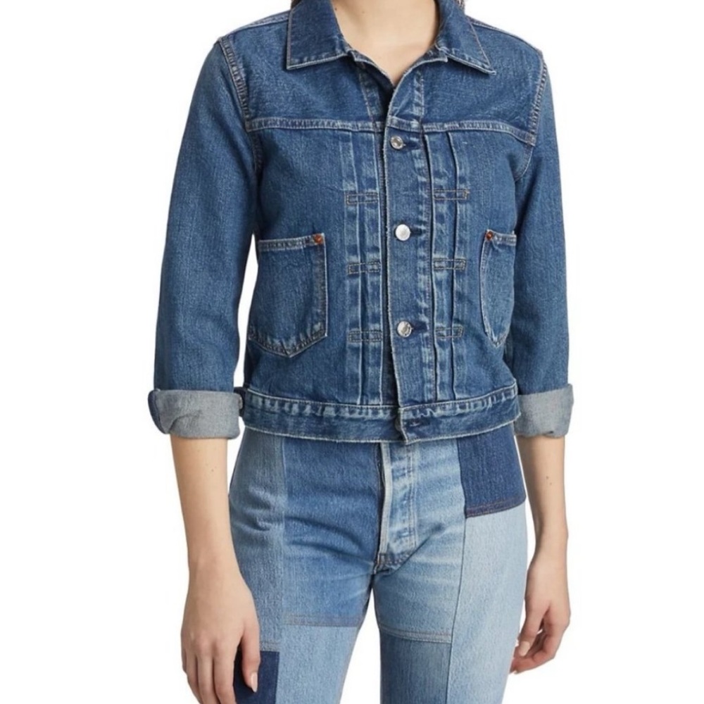 Re/done Women’s‎ Shrunken Stoned Wash Denim Jacket XS $365